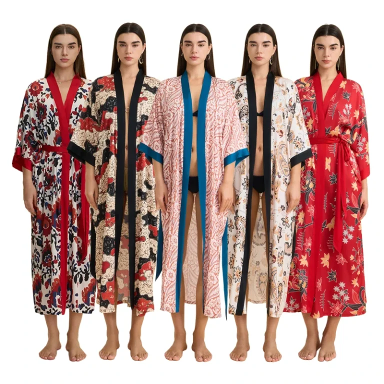 Womens-Bathrobe-Satin-Chiffon-Robe-with-Floral-Print-Long-Sleeve-Loungewear-Sleepwear