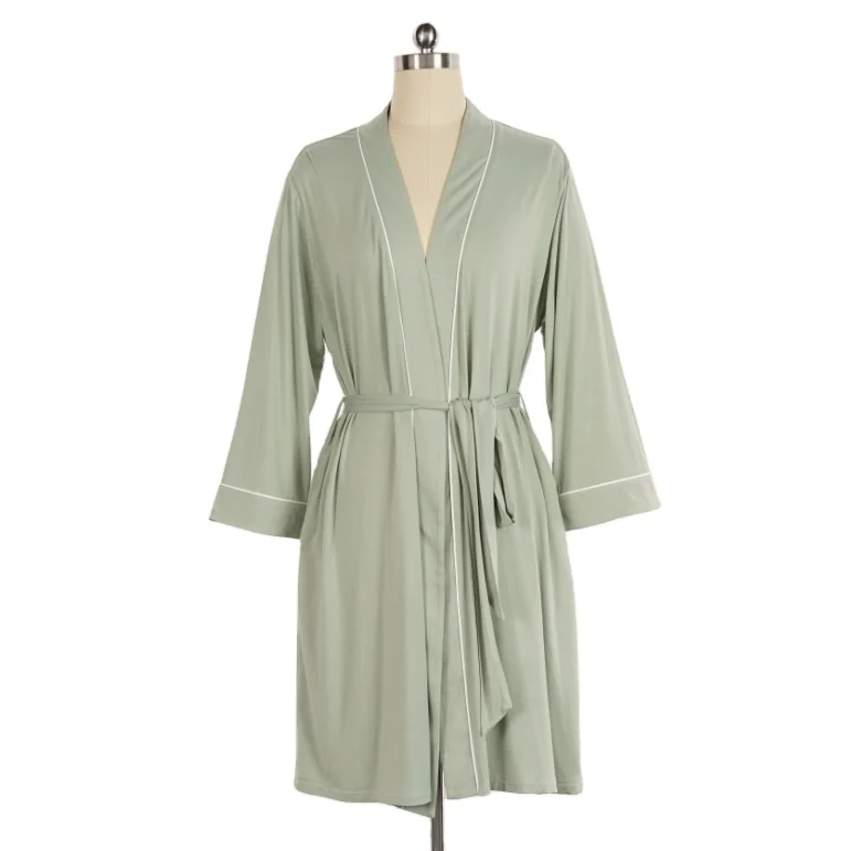 Women's Bathrobe, Soft Modal, Solid, Elegant Loungewear