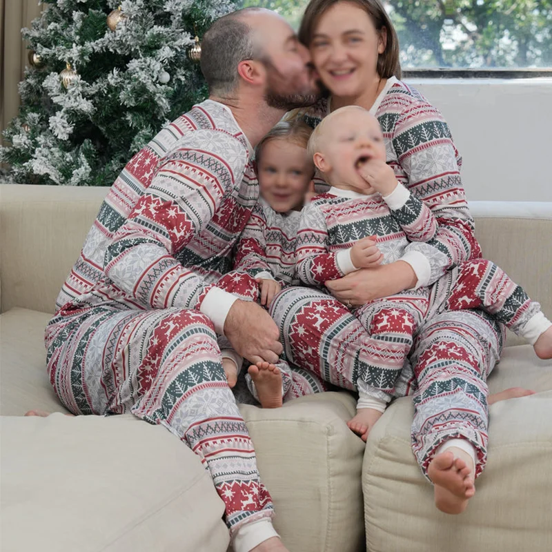Women's Christmas Car Pattern Long Sleeve Long Pants Bamboo Pajamas Set Matching Family Outfits Loungewear Women Sets