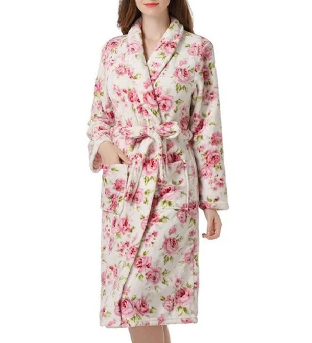 Women's Comfortable Coral Fleece Bath Robes