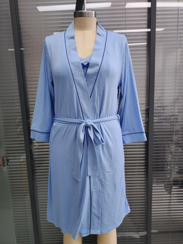 Women's Elegant Robe Chemise Super Soft Brushed V Neck Long Sleeve Winter Robe Sash Closure Breathable Solid Pattern
