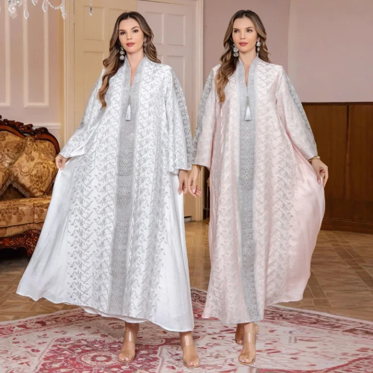 Womens-Embroidered-Dubai-Satin-Dress-Solid-Pattern-Floor-Length-Robe-Summer-Inspired-Middle-Eastern-Style