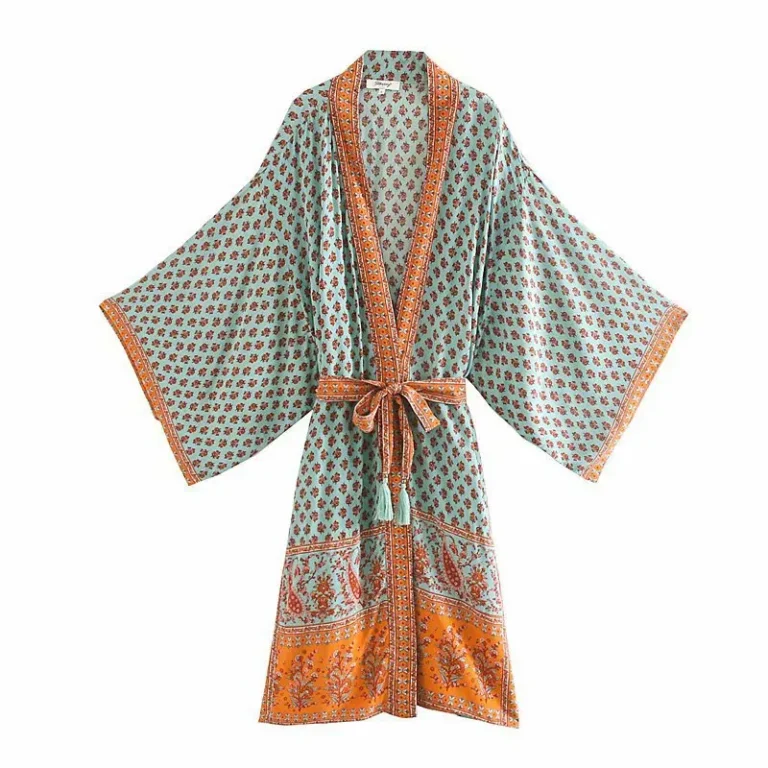 Womens-Fruit-Print-Belted-Robe-Coat-European-and-American-Style-for-Leisure-Home