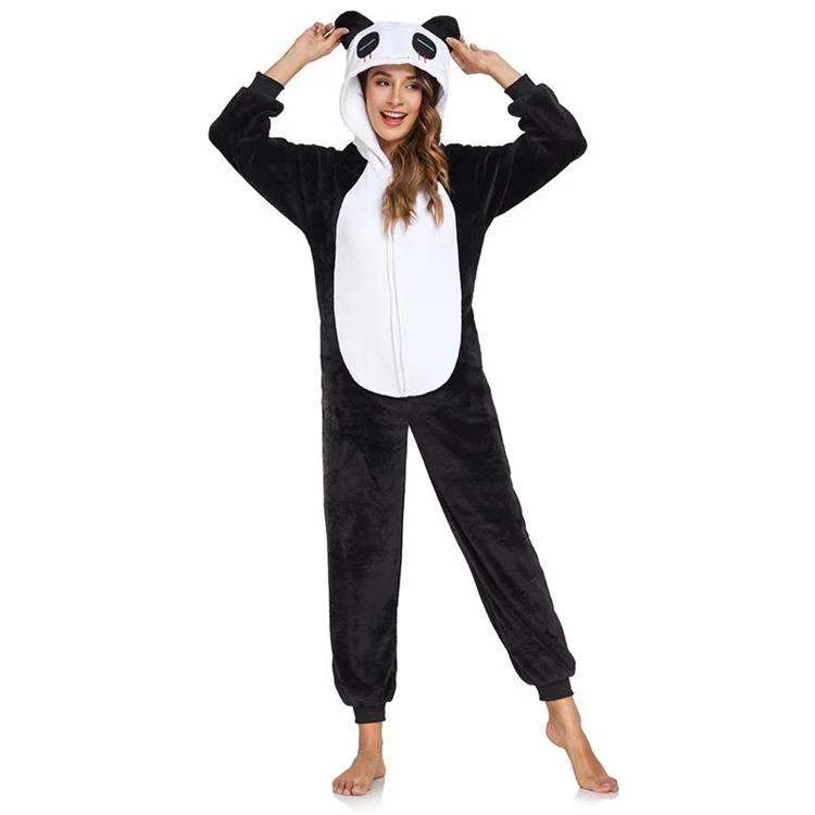 Women's Home Wear Custom Adult Onesie Print Romper Halloween Pajamas One piece Homewear Winter Sleepwear