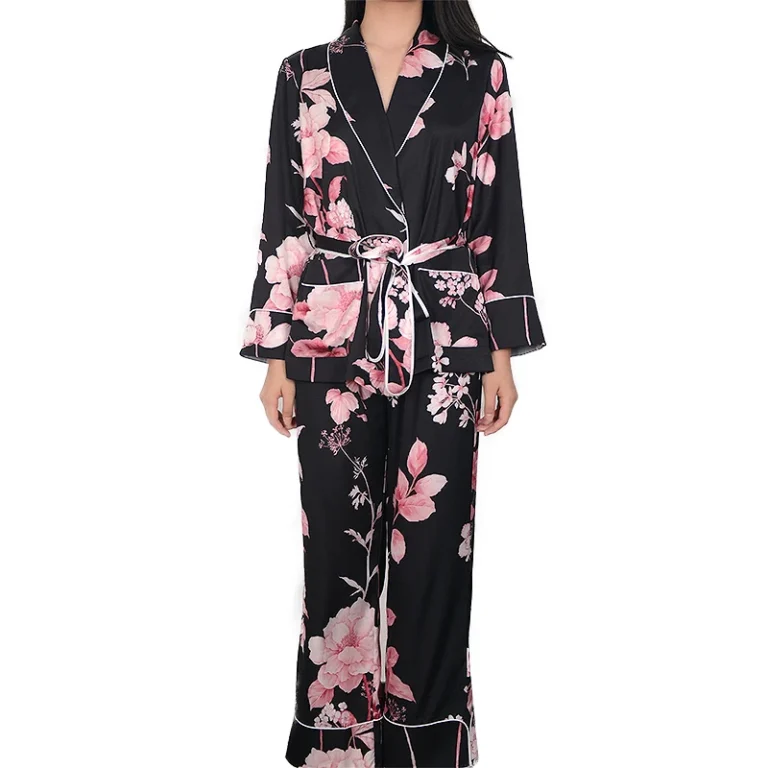 Womens-Kimono-Robe-Long-Robes-with-Blossoms-Printed-Kimono-Nightgown