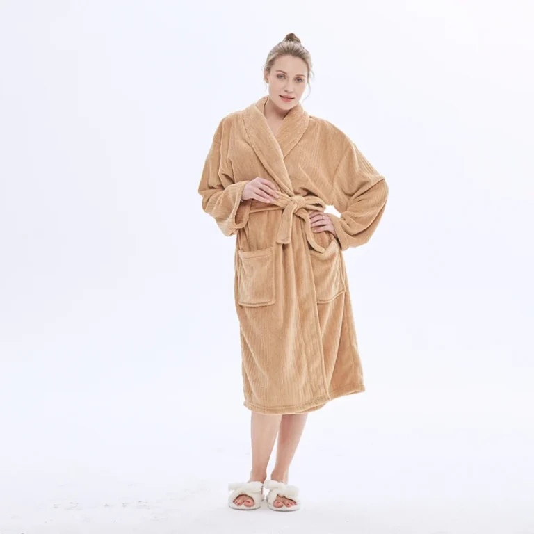 Womens-Lightweight-Flannel-Fleece-Bathrobe-Luxury-Robe-with-Hood-Side-Pockets-Breathable-Casual-Style