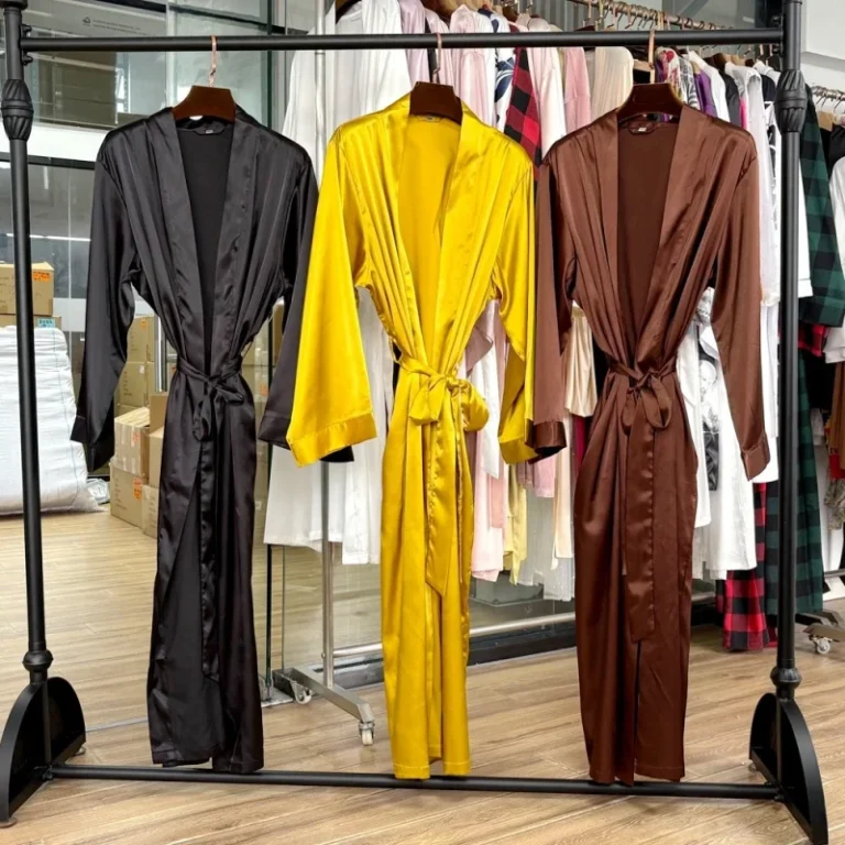 Womens-Long-Sleeve-Silk-Satin-Kimono-Robe-Soft-Smooth-Long-Style-V-neck-Bride-Bridesmaid-Bridal-Morning-Gown-Dress