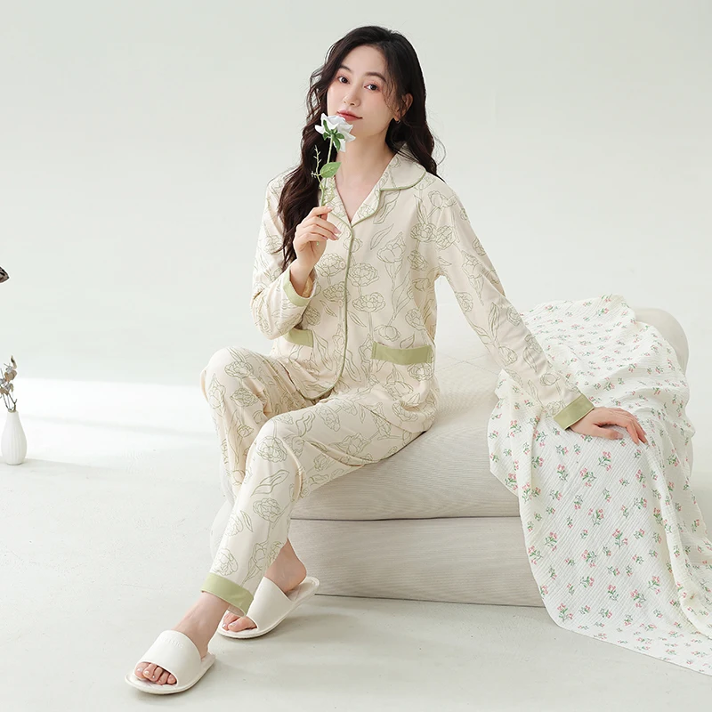 Women's Long Sleeve V neck Nightgown CVC Blend Material Moisture wicking Quick Dry Soft Breathable Elastic Waist Casual