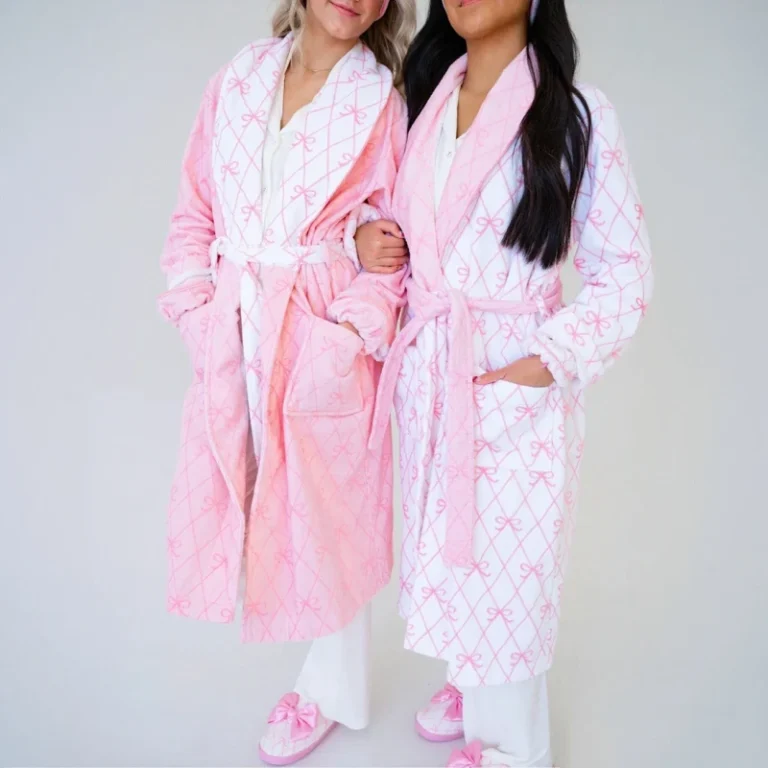 Womens-Luxury-Long-Sleeve-Elastic-Waist-Lightweight-Robe-100-Organic-Cotton-Customizable-Housecoat