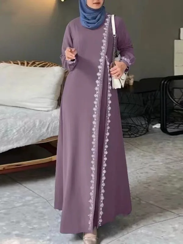 Womens-Modest-Long-Sleeve-Chiffon-Casual-Loose-Abaya-Dress-Polyester-Islamic-Robe-for-Summer-Spring-Plus-Size-Features