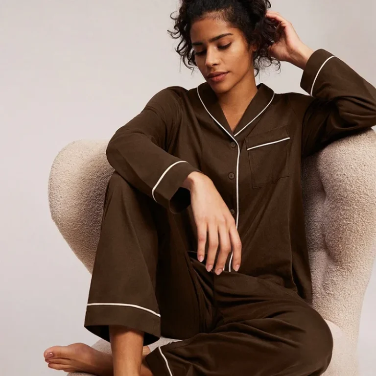 Womens-OEM-Knitted-Pajama-Set-Long-Sleeve-Top-Pants-Two-Piece-Loose-Soft-Comfortable-Autumn-Winter-Sleepwear-Loungewear