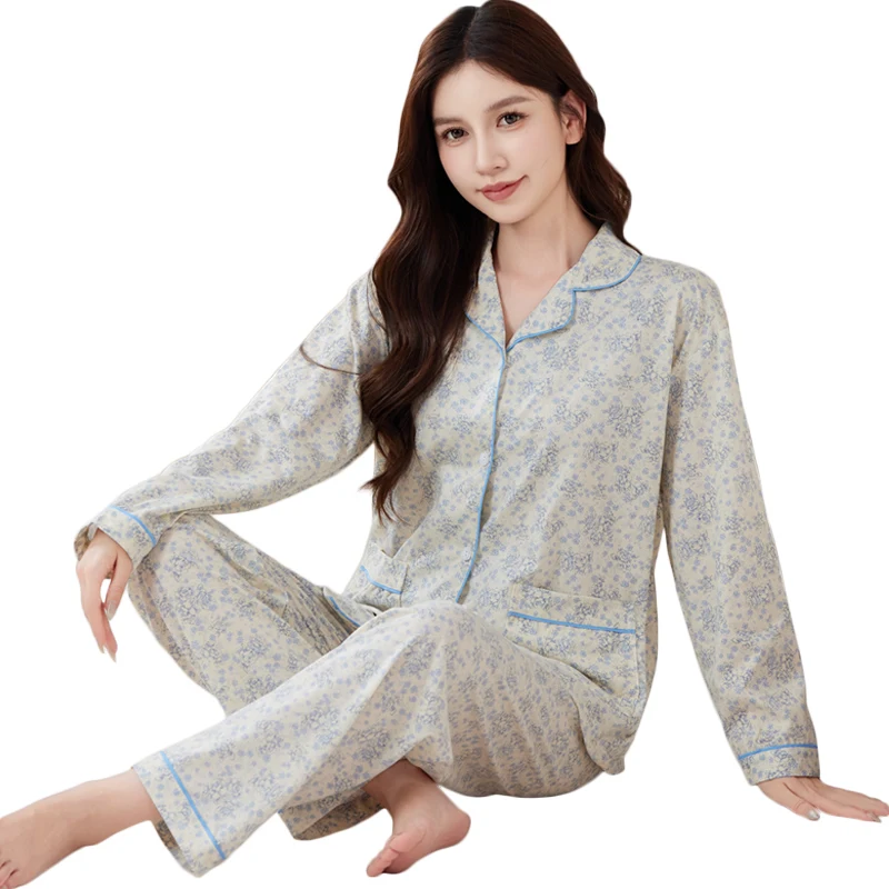 Women's Pajamas Double-pocket Plus Size Loose-fit Spring Summer Loungewear Set