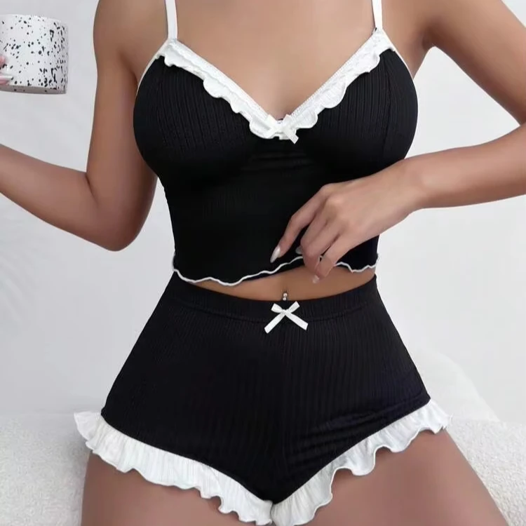 Women's Pajamas Set, Short Nightwear, Camisole Two Piece Loungewear Lingerie Set
