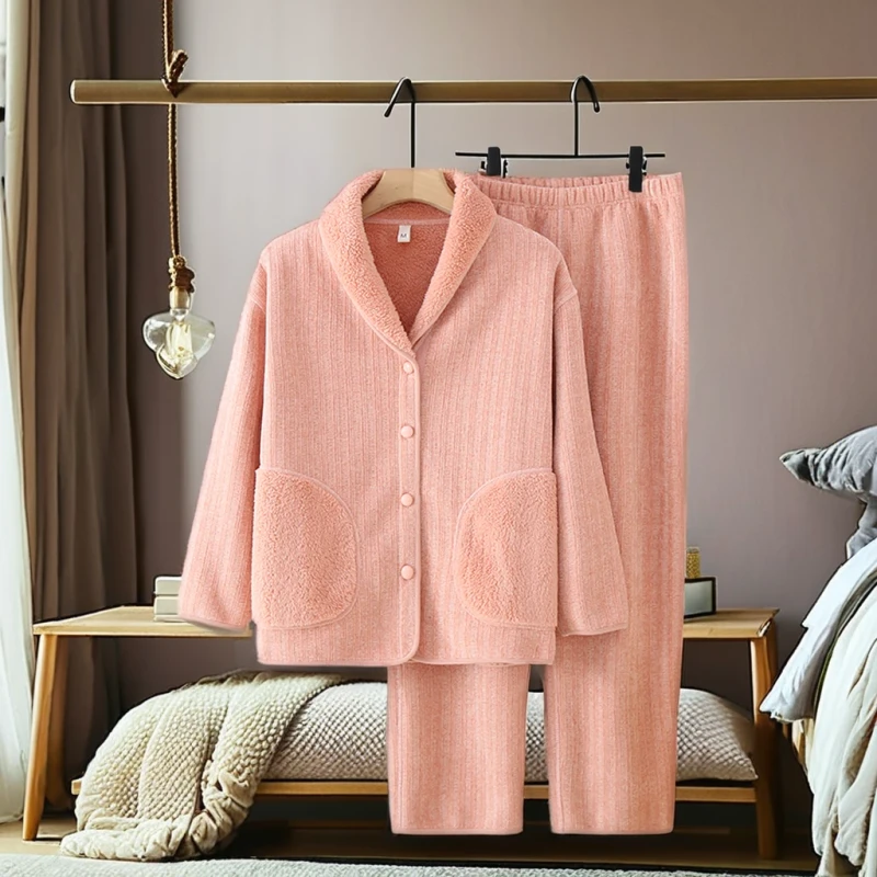 Women's Polyester Chenille Pajamas Custom Thermal Warm Nightgowns Pajamas and Loungewear