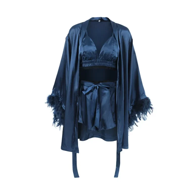 Womens-Satin-Robe-Lingerie-for-Women-Kimono-Night-robe-Short-Ruffle-Belted-Robes-Sleepwear-Set-Loungewear