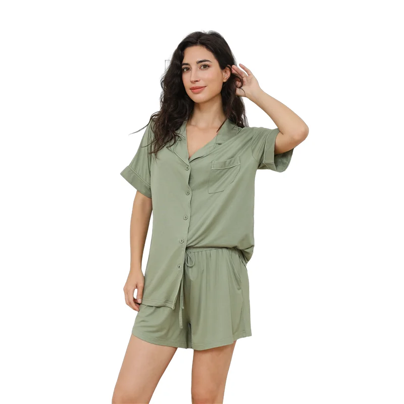 Women's Sleepwear 95%Viscose&5%Spandex Pajama Set Winter Pajamas Women Custom Sleepwear Tracksuit Ladies Sleepwear