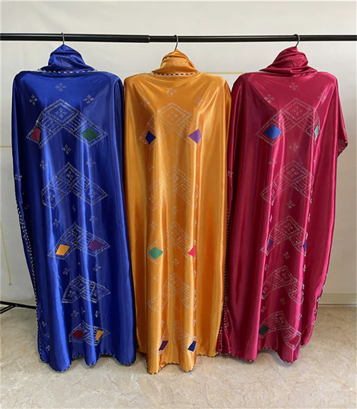 Womens-Summer-Casual-African-Traditional-Clothes-Wear-Gold-Stamping-Robe-Dress-with-Scarf-Plus-Size