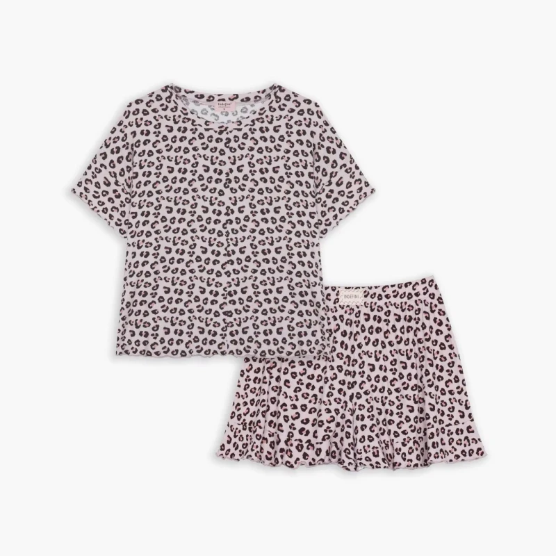 Women's Summer Casual Knitted Leopard ODM Pajamas Factory Direct Sales Low Priced Hot Selling Breathable Lace Adult Elastic