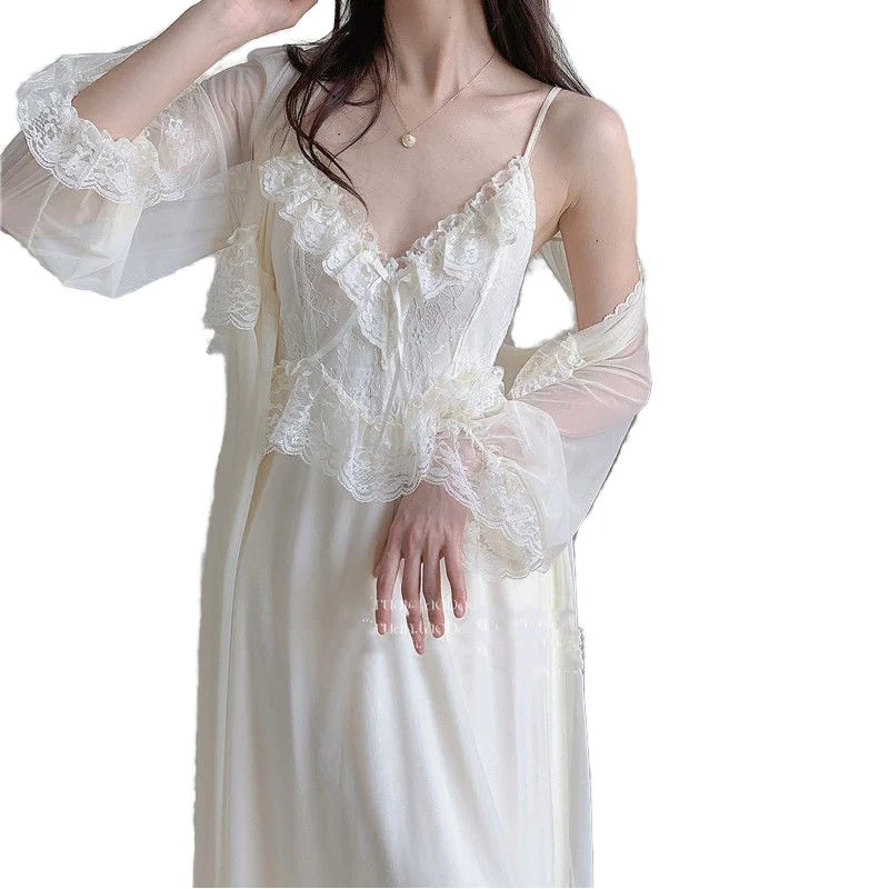 Women's Summer Halter Nightdress Women Sensual Mesh One Piece Pajamas Pure Desire Homewear Breathable Solid V neck
