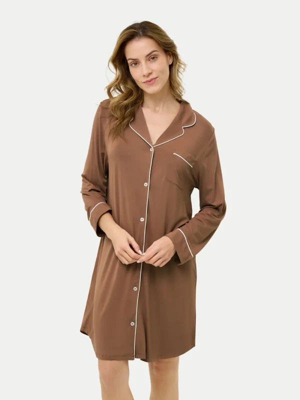Women's Summer Long-Sleeved Nightdress Home Clothes Pajamas