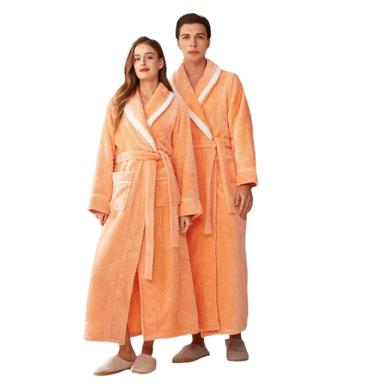 Womens-Vintage-Summer-Autumn-Spring-Bathrobe-Plus-Size-Soft-Flannel-Robe-Large-Size-Long-Sleeve-Custom
