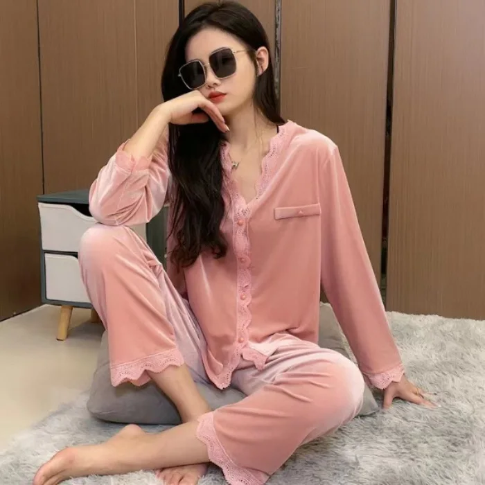 Women's XXL Knitted Onesie Diamond Velvet Rabbit Print Breathable Elastic Waist Front Closure Home Pajama for Winter Autumn