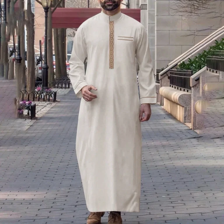 Wrinkle-Resistant-Islamic-Stand-Collar-Embroidered-Mens-Robe-for-Small-Clothing-Store-Stocking