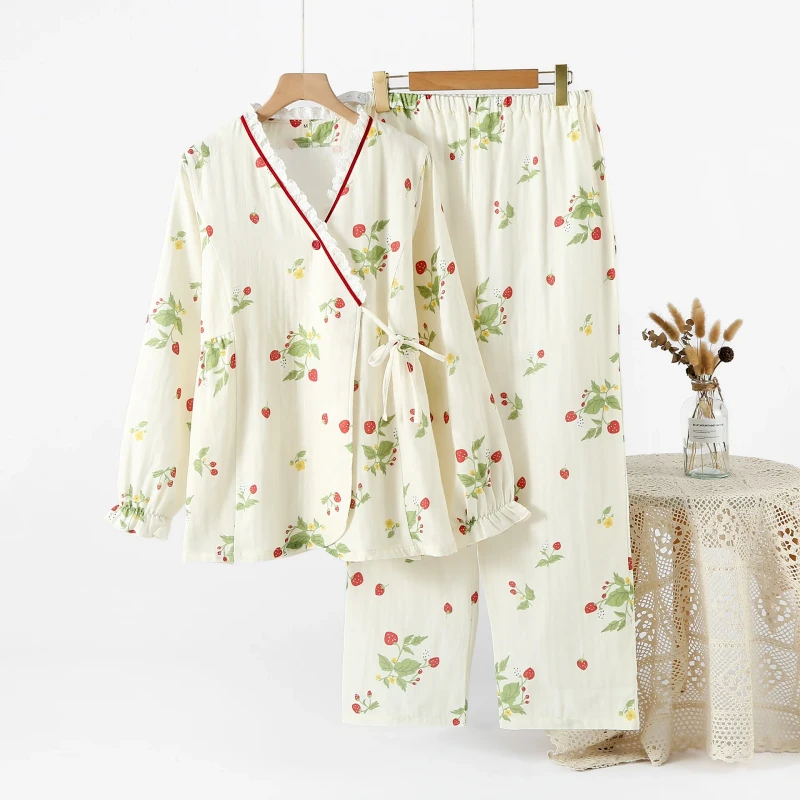 Wrinkle Resistant Travel Friendly 100% Cotton Sleepwear Women's Pajama Set