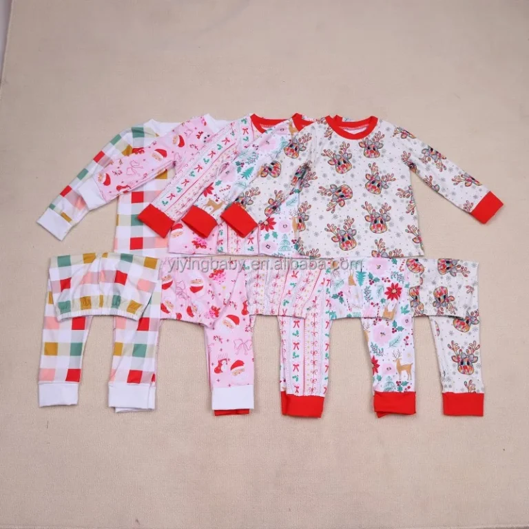 YiYing-BABY-2M-12Y-Infant-Kids-Toddler-Junior-Girls-Soft-Comfy-Bamboo-Sleepwear-Pajamas-2pcs-Set