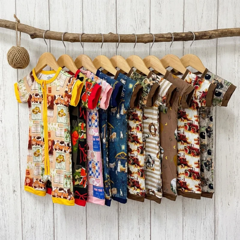 Zhengpai CPC Certified Bamboo Kids Pajama Mystery Box RTS Random Print Toddler Sleepwear 2 Piece Set